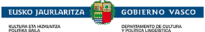 Eusko Jaurlaritza Kultura eta Hizkuntza Politika Saila logoa